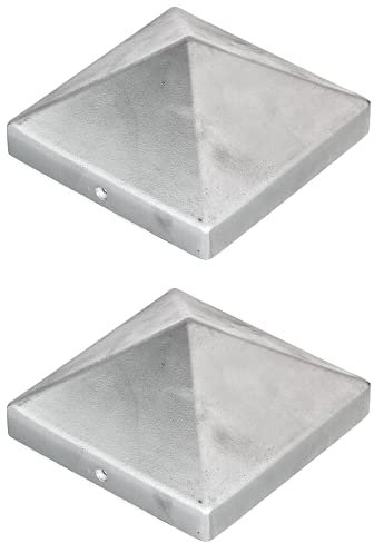 Alberts 215330 - Tappo per pali in legno, forma alta, in alluminio pressofuso, 120 x 120 mm, set da 2 pezzi