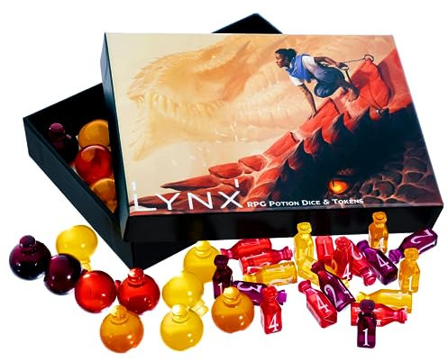 15 DND Heiltrank-Token mit farblich passendem D4 Würfel-Sets zum nachverfolgen & erwürfeln deiner D&D-Zaubertrank-Werte - Pen and Paper DND Zubehör RPG Rollenspiel/Dungeons and Dragons Geschenk