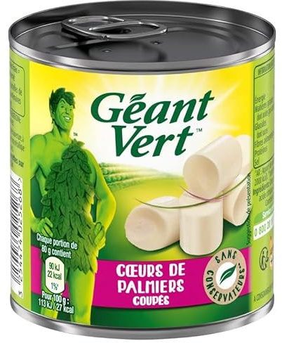 GEANT VERT - COEURS DE PALMIER COUPES BOITE 1/4 80G - LOT DE 3