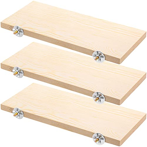 Okllen 3 Pack Wood Bird Platform, Parrot Wood Platform, Wooden Pet Climbing Platforms Playground Cage for Conure, Chinchilla, Parakeet, Budgie, Cockatiel