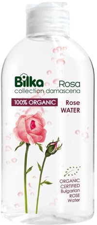 Bilka Collection Acqua di rose rosa Damascena – 100% pura acqua di rose bulgara certificata biologica, idrolato di rosa, toner naturale per viso, corpo e capelli, 200 ml