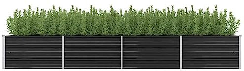 Scaffale da giardino per erbe aromatiche, per balconi, giardini, aiuola rialzata, 320 x 80 x 45 cm, in acciaio zincato, soluzione ideale per giardinieri e piante sane