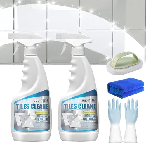 DENGWANG Tile Grout Cleaner Sprayer, Jue Fish Tiles Cleane, Floor Tile Descaling and Cleaning Artifact for Tile, Grout, Sink, Toilet Seats, Bathtubs (2Pcs)
