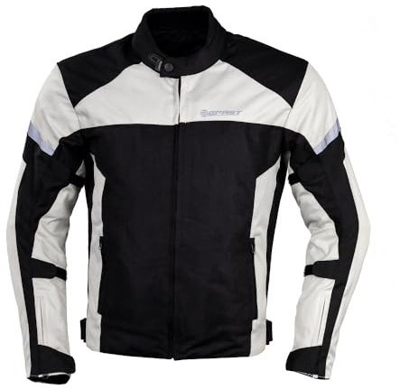 Befast - Chaqueta de moto de verano DUNA con certificación CE, color negro y gris, talla M