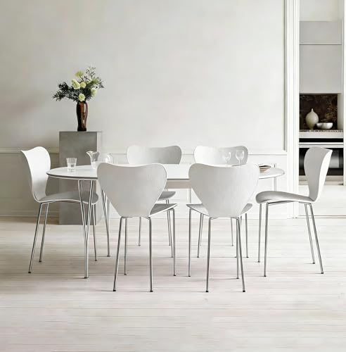 Chleby 6er Set Esszimmerstuhl Plastikstuhl Stuhl Esszimmerstühle Wohnzimmerstühle Stühle aus Polypropylen-Kunststoff für das Esszimmer Kunststoff Geeignet für Esszimmer, Wohnzimmer Weiß