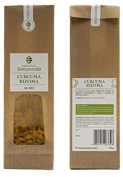 Tisana Curcuma Rizoma 100 grammi - Erboristeria Simoncelli - Infuso Detox con Rizoma di Curcuma per la Salute del Fegato e la Secrezione Biliare