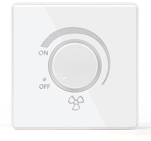 DEWIN Regolatore Velocita Ventilatore,86 Tipo Regolazione Ventilatore da Soffitto Continuo Interruttore A Parete 10A
