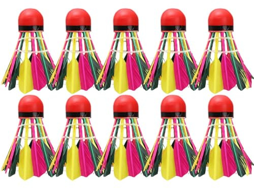 Pelota de bádminton para exteriores, bolas de bádminton de plumas naturales, volantes de plumas rojas para bádminton para interiores y exteriores