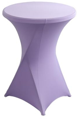 Odot Stehtisch Hussen Rund Bars Tischhusse mit Fußtaschen, Stretch Spandex Cocktail Hussen für Stehtische, Bistrotisch, Hochzeiten Und Bankette (Lila,60 * 110cm-2pc)