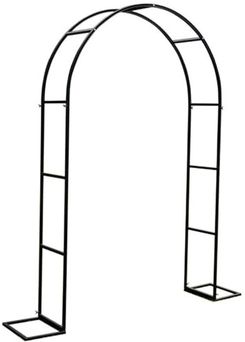 Pergola en fer pour plantes grimpantes, large arche de jardin pour jardin, pelouse, tonnelle en métal robuste pour une utilisation en extérieur (noir)