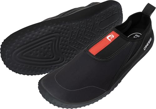 Cressi Kiwi Shoes Black/Red 38 - Scarpa Unisex Ideale per Sport Acquatici e Passeggiate in Ambienti Umidi, al Mare e in Spiaggia, Nero/Rosso, 38