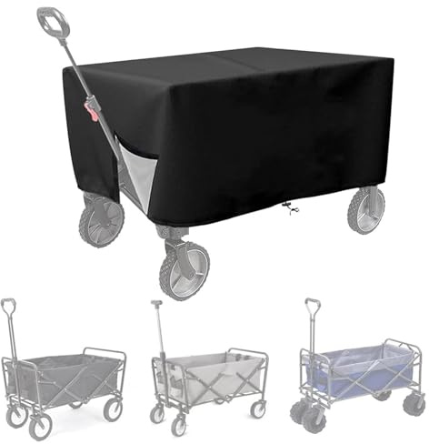 Folding Garden Trolley Cover, Waterproof Folding wagons Rain Cover, Outdoor Camping Cart Cover, 420D Oxford Cloth Festival Trolley Cover For Garden wagons 137x56x61cm