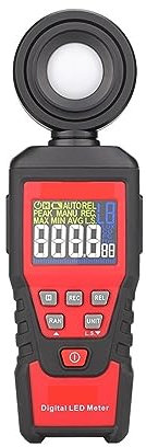 Luxmetro, Luxmetro Ad Alta Precisione Luxometro Professionale LCD Misuratore Di Luce Fotometro Digitale Luxmetro,per giardino, interni e fotografia(620L)