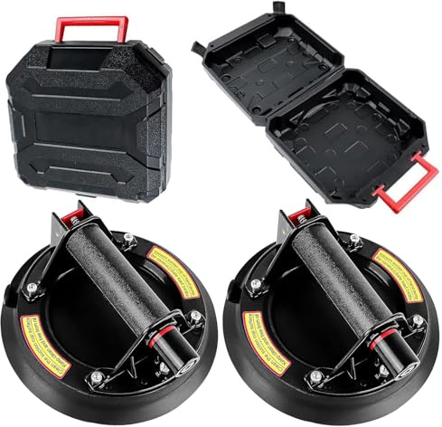 2 Pack Ventosa Para Azulejos, Capacidad de Carga de 220 kg, Profesional Ventosas Para Cristal para Transportar y Elevar Vidrio, Azulejos, Mármo