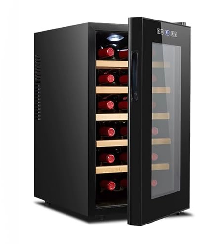 TT-YEC Réfrigérateur À Vin Domestique, Cave À Vin À Température Constante avec Porte Vitrée, Armoire À Vin De Table À Zone Unique Refroidie par Air, Capacité De 10 À 18 Bouteilles,E