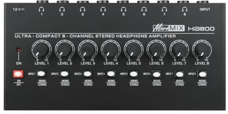 Ptdfjspt Amplificatore Stereo Audio HA800 Amplifier 8 Canali Amplificatore per Cuffie con Spina EU