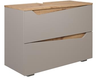 Vicco Waschbeckenunterschrank Marelle, Greige, 80 x 57.5 cm | mit 2 Schubladen, geeignet zur Montage unter handelsüblichen Waschbecken