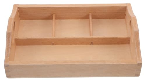 FUNNETOYU Organizzatore di Pallet in faggio vassoi per Alimenti rustici con Manici Vassoio in Legno Montessori per Vassoio in Legno con Decorazione per tavolino Light Brown