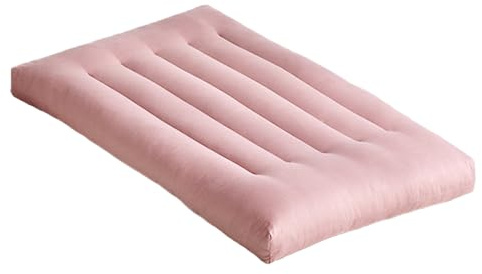 Ultratunn kudde för att sova, 6 cm hög magkudde, platt kudde, tunn kudde för ryggsovare, smal sängkudde för sömn på rygg och mage (rosa, 72 x 46 cm)