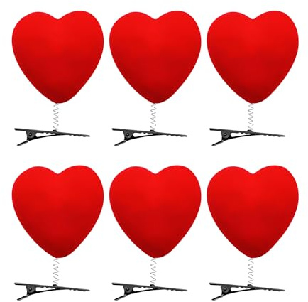 Herz Haarspangen Damen Rot Plüschige Herzförmige Haarspange Herzform Dekorative Hair Clip Liebe Haarklammern Haaraccessoires für Valentinstag Hochzeit Geburtstag Party (6)