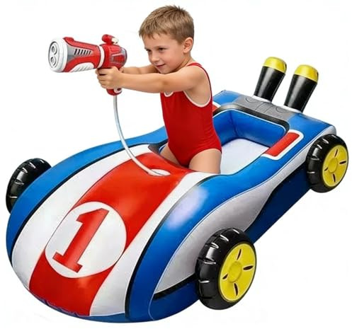 Pool Floats For Kids - Inflating Summer Rider with Water Squirter | Kids Water Playing Floating Car,for Backyard Seaside Amusement Park Boys Girls Teens Classmates Students