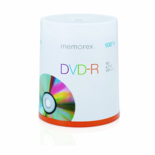 Memorex DVD-R 4.7Gb 16x (100) 4,7 GB 100 Pieza(s) - DVD+RW vírgenes (4,7 GB, DVD-R, 120 mm, 100 Pieza(s), Caja para Pastel, 16x)