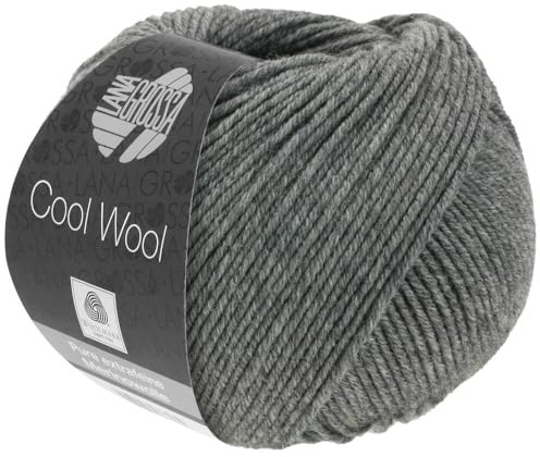 LANA GROSSA Cool Wool Melange | Extrafeine Merinowolle waschmaschinenfest und filzfrei | Handstrickgarn aus 100% Schurwolle (Merino extrafein) | 50g Wolle zum Stricken & Häkeln | 160m Garn FB 412