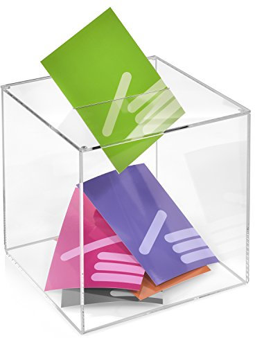 Losbox/Aktionsbox 200x200x200mm transparent, aus Acrylglas/Spendenbox/Einwurfbox/Gewinnspielbox/Wahlurne/Acryl - Zeigis®