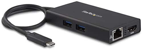 StarTech.com USB-C MULTIFUNCTION ADAPTER | USB-C Minidock, Thunderbolt 3, Power Delivery Pass-Through, Laptop-Dock