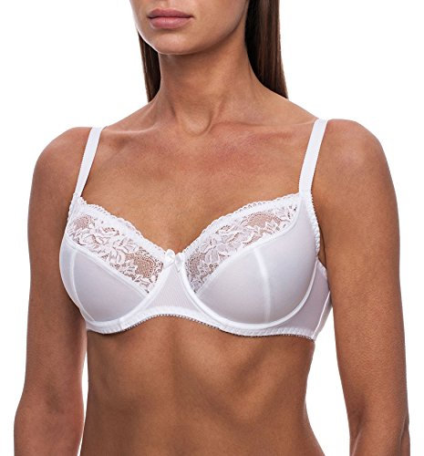 frugue Lace Comfort Support Minimiser Bra White 38 F