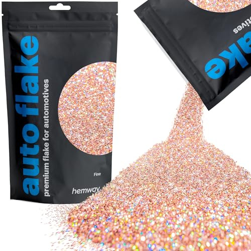 Hemway Auto Flake Glitter for Paint 100g Fine Rose Gold Holographic