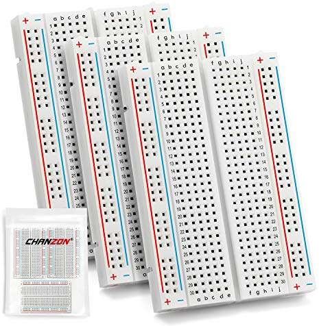 Chanzon 3 x Breadboard mit 400 Tie Points (BB-801) Solderless Prototype Kit PCB Bread Board plus 2 Stromschienen und selbstklebender Rückseite für kleine DIY Arduino Proto Raspberry Pi Projekt