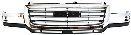 Garage-Pro Front Grille Assembly For 2003-2006 GMC Sierra 2500 HD, 2007 Sierra 2500 HD Classic, 2003-2006 Sierra 3500, Chrome Shell, Painted Black Insert, Automotive Exterior Accessories