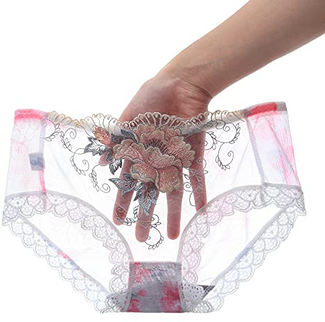 JK Home Stringtrosor för kvinnor, spets ingen show string underkläder kvinnor g-string sömlös se igenom intima trosor trosor
