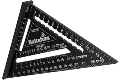 Hultafors 5-in-1 Try Square 180 mm - Carpenter's Square, CNC Milled Aluminium, Precision Tool with Conversion Table