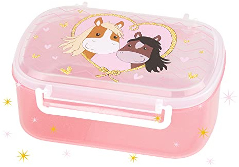 SIGIKID 25270 Brotzeitdose Pony Love, BPA-frei, sicher, leicht, mit Bügelverschluss, Lunchbox mit Einsatz - für Brotzeit, Frühstück, Kindergarten, für Kinder ab 2 Jahren, Rosa/Pony Love 17x11x7 cm