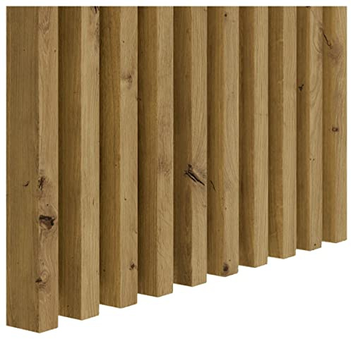 KLEMP MINI Lamellenwand aus MDF 16x30 mm, vertikale oder horizontale Decken- oder Wandverkleidung, Holzpaneele für Wand und Decke, für Flur, Schlaf- oder Wohnzimmer 31er-set Artisan Eiche