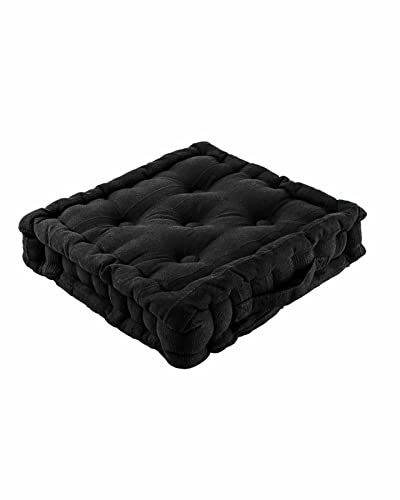 Soodie&Zuzu's Chunky Booster Cushion For Home Office Garden Indoor Outdoor Dining Arm Chair Cushion Thick Seat Pad Pain Relief Cushion For Elderly 43x43x10 CM (Black, Pack of 1)