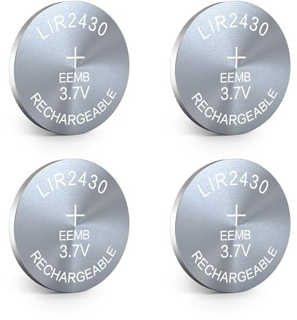 EEMB LIR2430 3,7V 60mAh Akku, wiederaufladbare Knopfzelle,4 Stück