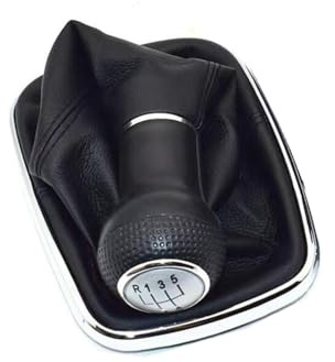 Inovey 5/6 Gang 23Mm Schaltknauf Hebel Schalthebelmanschette Kompatibel Mit Vw Golf 4 Iv Mk4 Gti R32 Jetta 1999-2004 -Silber -5-Gang