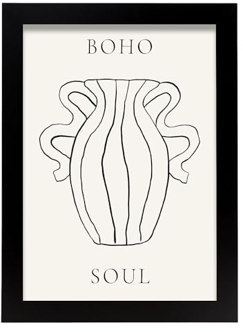 Nacnic Amphore Feuille. Dans Vases spirituels Affiche. Tableaux décoratifs esthétiques pour votre salon, chambre, maison Tailles A4 avec des cadres noirs
