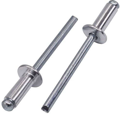 SKIR'CO Remaches ciegos de aluminio de 5 x 12 mm, mandril de acero, remaches pop, cabeza de cúpula, remaches DIN 7337 (250 unidades)