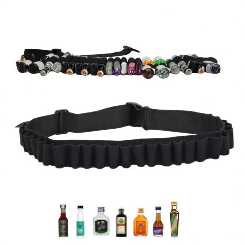 Charinor Berentzen Klopfer Gürtel, Schnapsgürtel, Kostüm für Jägermeister, Shot Schnaps mini Alkohol Kette, Klopfergürtel Zapfanlage für Karneval,27 Slots