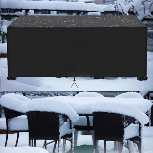 AJALGZ Winterfeste Gartenmöbel Abdeckung 350x150x100cm/LxWxH Schwerlast 420D Oxford Abdeckungen für Gartenmöbel Abdeckplane Gartenmöbel Schutzhülle für Gartenmöbel Wasserdicht Gartentisch Abdeckung