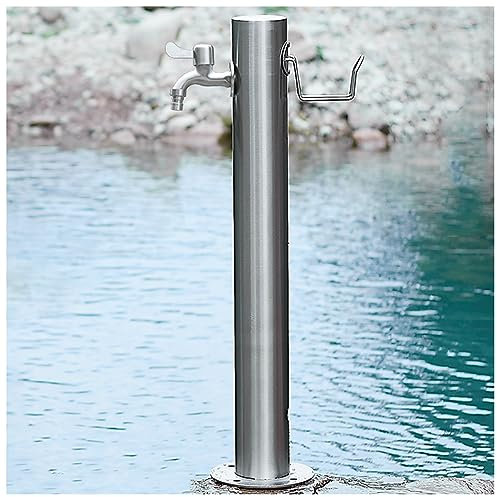Colonna d'acqua da giardino con rubinetto per il lavaggio e l'irrigazione in acciaio inox rubinetto dell'acqua esterna anti congelamento fontana e supporto per tubo flessibile 20.5 × 86 CM Stile 1