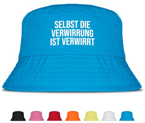 Selbst die Verwirrung ist verwirrt - Lustiger Fischerhut – Der perfekte Sonnenhut für Herren & Damen – Ideal als Malle-Outfit, Party-Accessoire & Festival-Eimerhut für den Strand