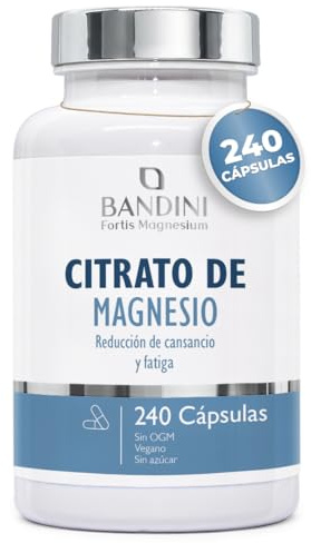 Bandini® Magnesio Citrato 1480mg di cui 440mg di Magnesio Elementare, 240 Capsule (4 Mesi) – Integratore per Metabolismo Energetico, Muscoli, Stanchezza e Affaticamento, Equilibrio Elettrolitico