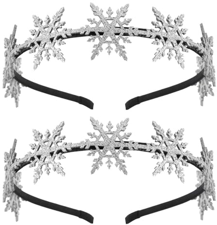 2 Morceaux De Bandeaux De Flocons De Neige, Créatifs Mignons, Accessoires De Cheveux Brillants Pour Enfants, Cceaux Drôles De Filles, Décoration De Coiffure Fixe.