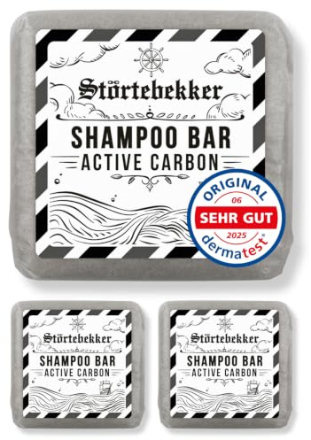 NEU: Störtebekker® Premium Shampoo Bar Active Carbon | Festes Shampoo Herren & Damen mit Aktivkohle | 3in1 Duschseife Männer | Intensivpflege für Haare & Kopfhaut - vegan, handgefertigt
