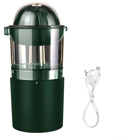 ZiStarlilife Portable Cordless Electric Citrus Juicer USB Rechargeable Orange Lemon Squeezers with Dual Size Cones Stainless Steel Quiet Operation 20.510.2cm(green)